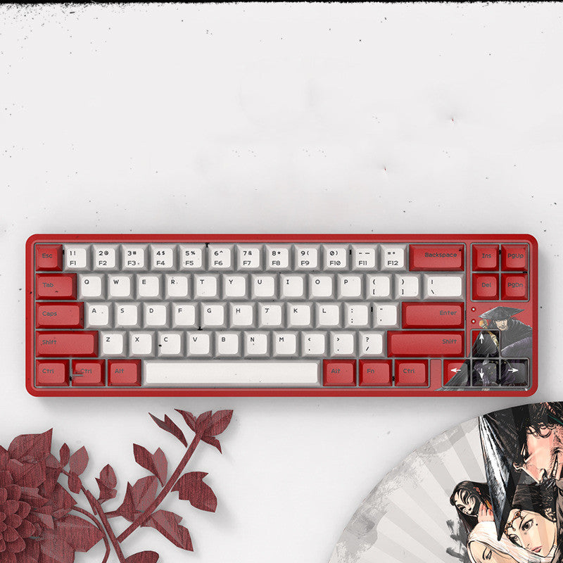 Bluetooth 5.0 Dual-mode Mechanical Keyboard 68-key Cream Axis