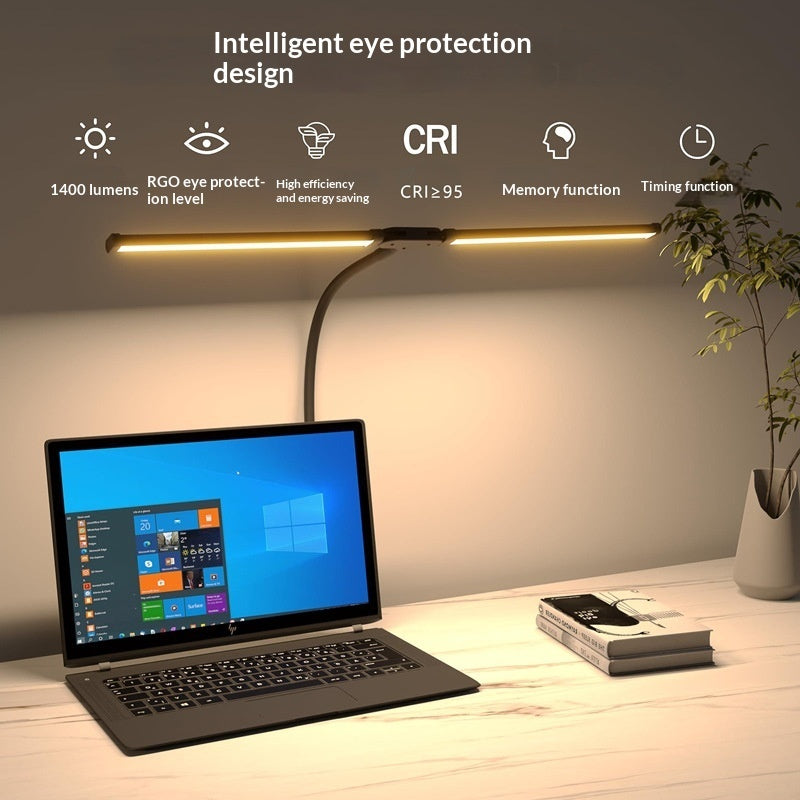 Double Headed Learning Desk Lamp With Mount