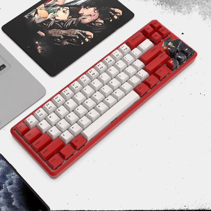 Bluetooth 5.0 Dual-mode Mechanical Keyboard 68-key Cream Axis