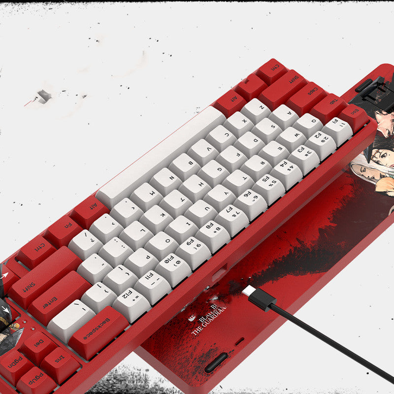 Bluetooth 5.0 Dual-mode Mechanical Keyboard 68-key Cream Axis