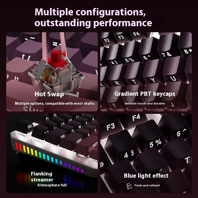 Mechanical Keyboard 87 Key Wired E-sports Game Good-looking Side Engraving Computer Office